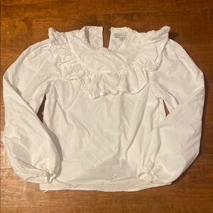 Topshop White Ruffled Women's Top